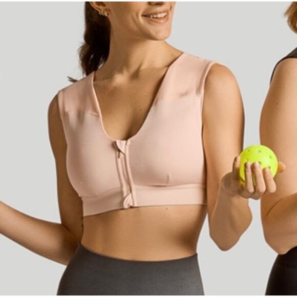 Tommie Copper Other - Tommie Copper Pink Shoulder Support Bra with Front Zip XL NWOT